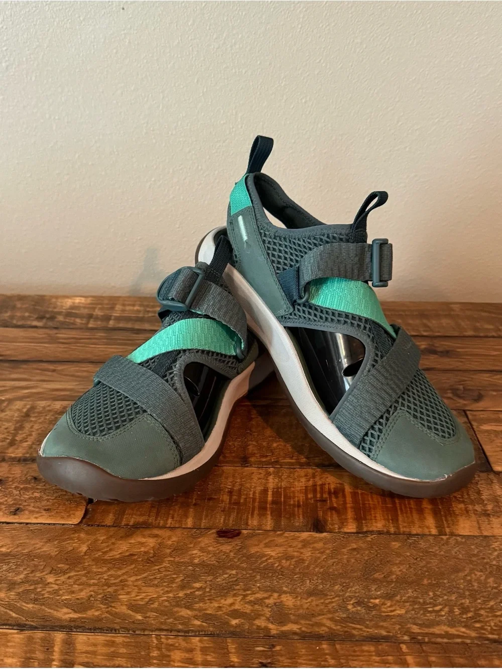Chaco Men's Odyssey Sport Slip-On Athletic Sandals in Teal and Gray